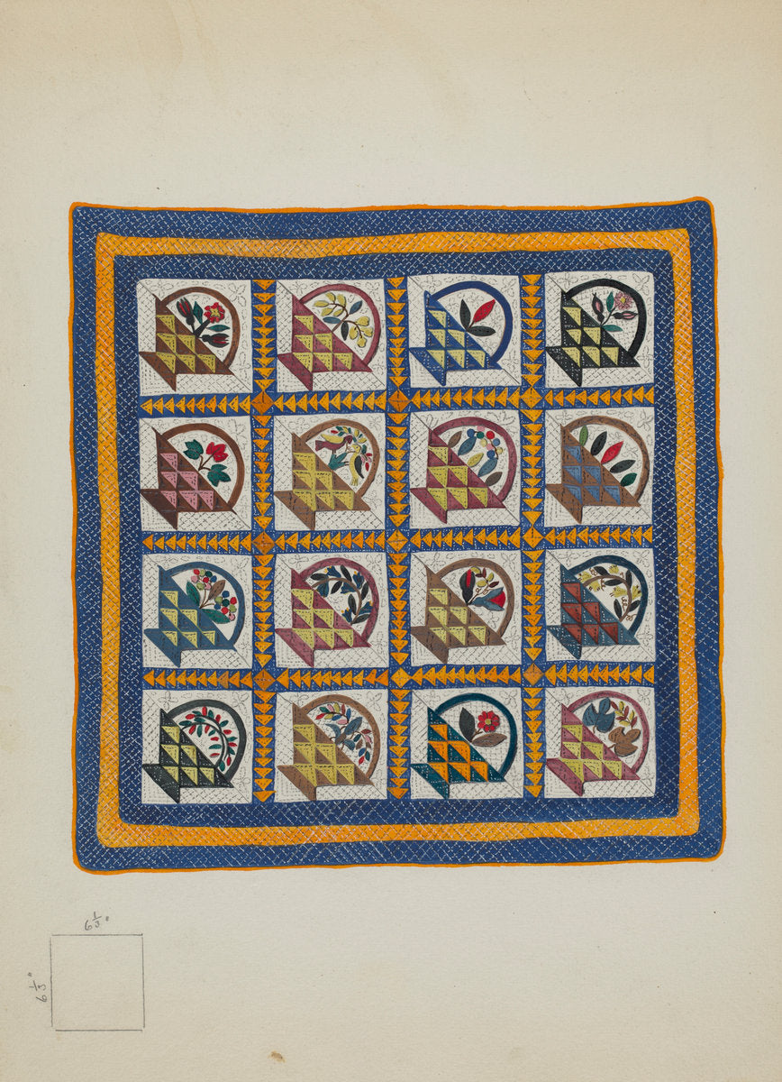Bedspread by Irene Schaefer (American, active c. 1935), 16X12"(A3)Poster Print