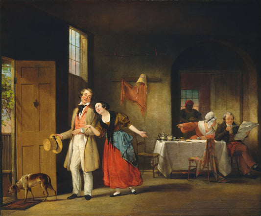 The Bashful Cousin by Francis William Edmonds (American, 1806 - 1863), 16X12"(A3)Poster Print