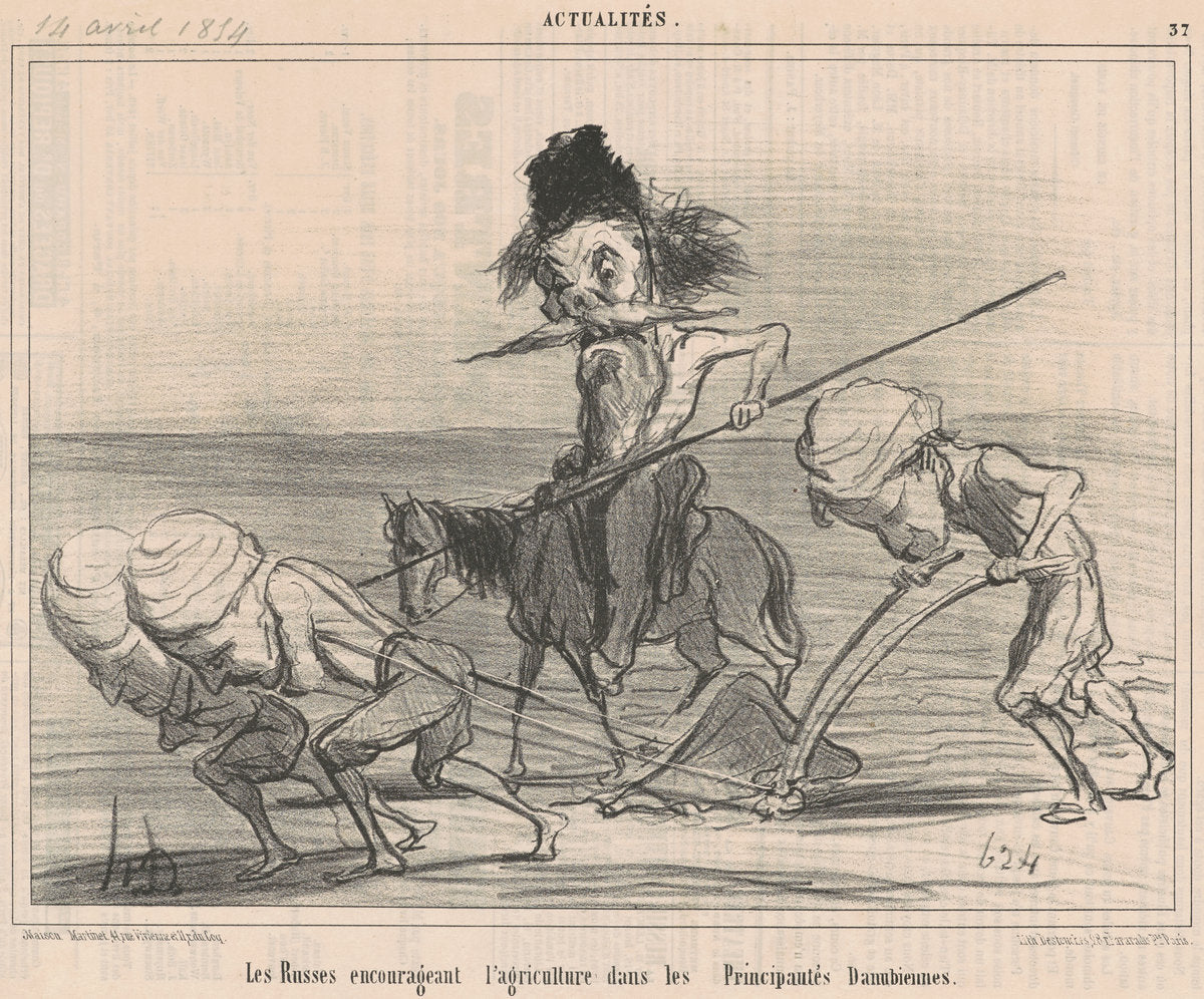 Les russes encourageant l'agriculture by Honoré Daumier (French, 1808 - 1879), 16X12"(A3)Poster Print
