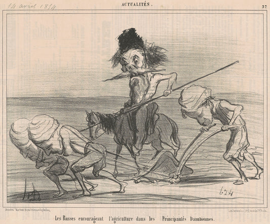 Les russes encourageant l'agriculture by Honoré Daumier (French, 1808 - 1879), 16X12"(A3)Poster Print