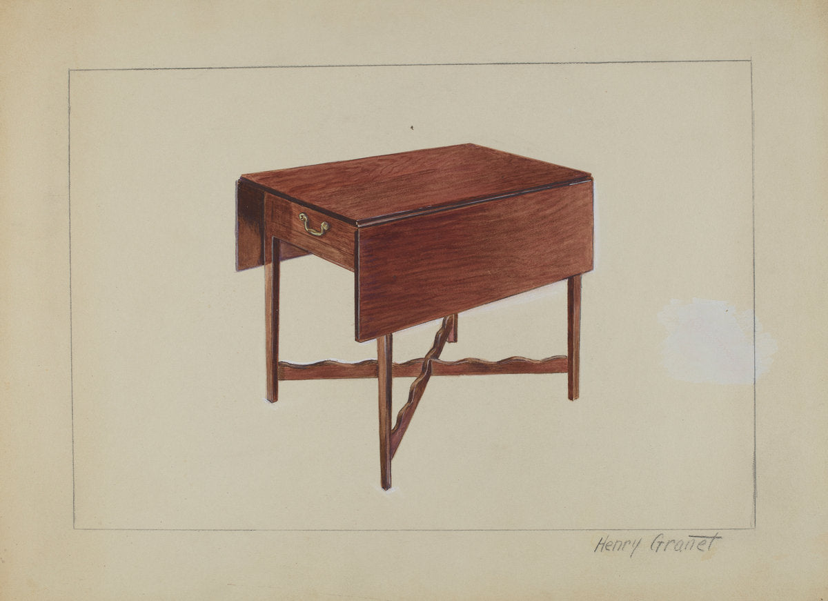 Drop-Leaf Table by Henry Granet (American, active c. 1935), 16X12"(A3)Poster Print