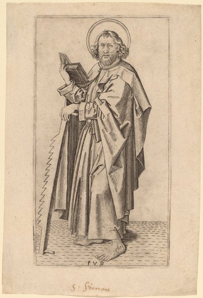 Saint Judas Thaddaeus by Master FVB (Flemish, active c. 1480/1500), 16X12"(A3)Poster Print