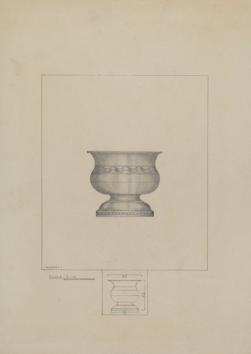Pewter Bowl by Henry Meyers (American, active c. 1935), 16X12"(A3)Poster Print