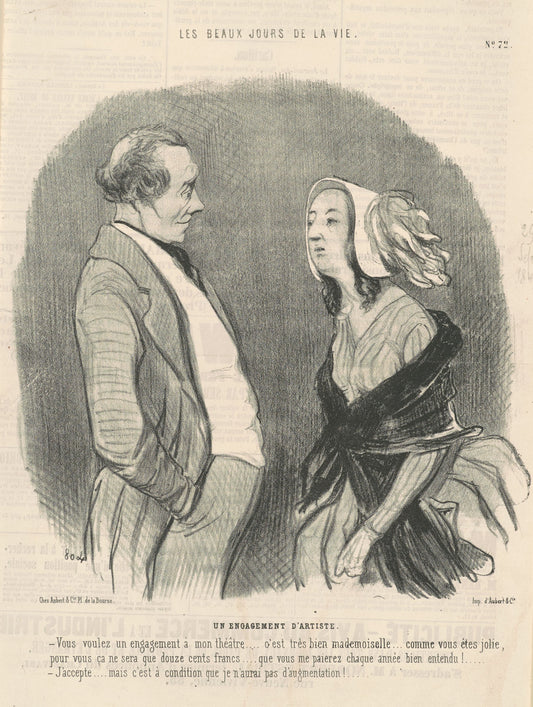 Un engagement d'artiste by Honoré Daumier (French, 1808 - 1879), 16X12"(A3)Poster Print