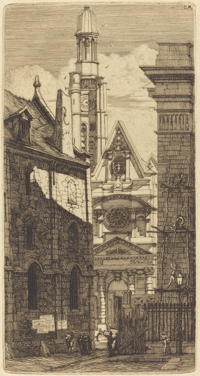 Saint-Etienne-du-Mont, Paris (Church of St. Stephen of the Mount, Paris) by Charles Meryon (French, 1821 - 1868), 16X12"(A3)Poster Print