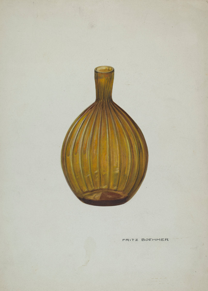 Whiskey Flask by Fritz Boehmer (American, active c. 1935), 16X12"(A3)Poster Print