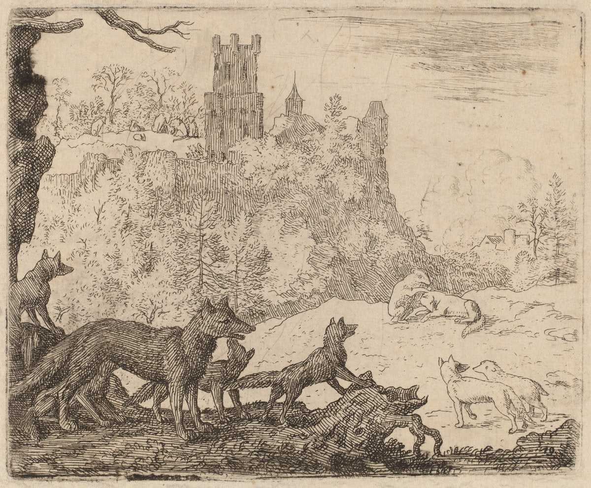 Reynard Departs with the Badger by Allart van Everdingen (Dutch, 1621 - 1675), 16X12"(A3)Poster Print