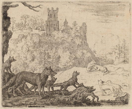 Reynard Departs with the Badger by Allart van Everdingen (Dutch, 1621 - 1675), 16X12"(A3)Poster Print