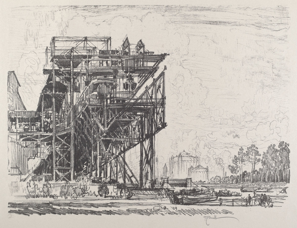 Gas Works from the Canal, Berlin by Joseph Pennell (American, 1857 - 1926), 16X12"(A3)Poster Print