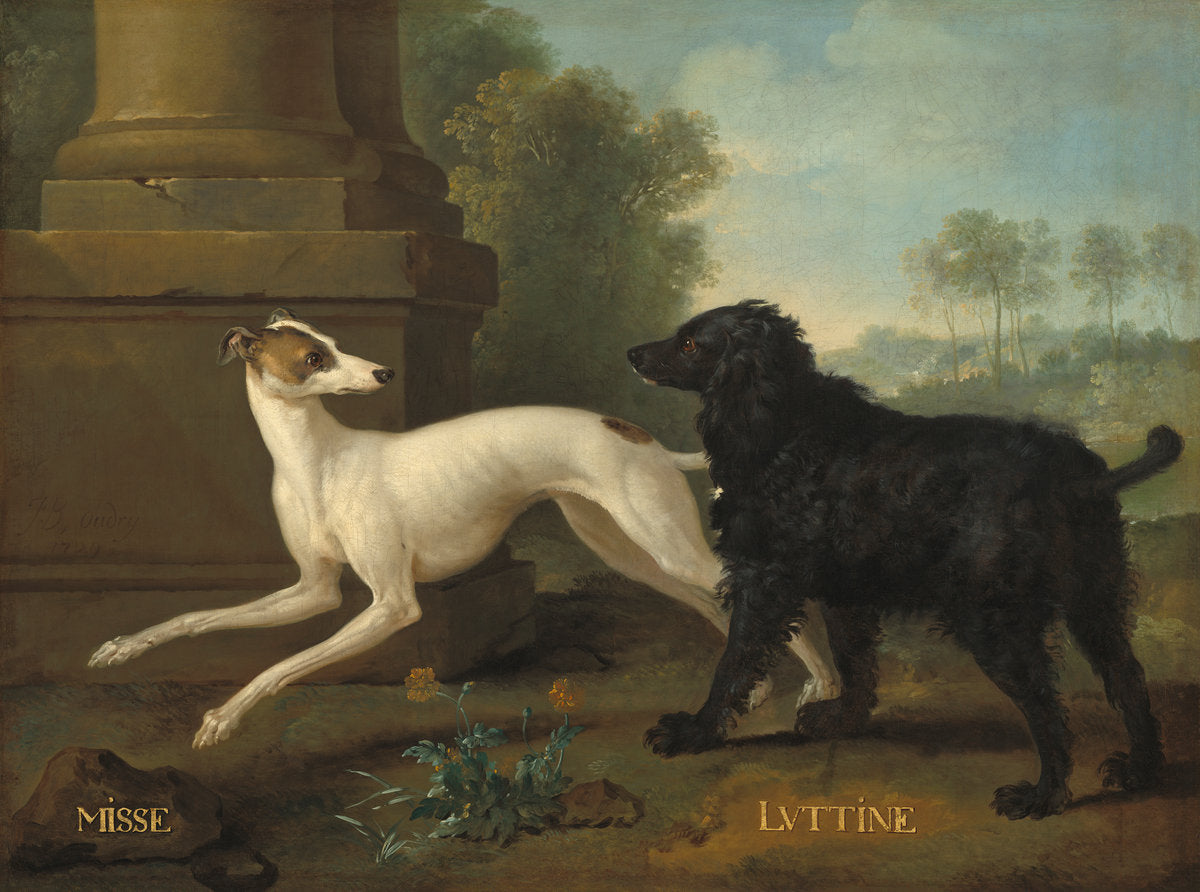 Misse and Luttine by Jean-Baptiste Oudry (French, 1686 - 1755), 16X12"(A3)Poster Print