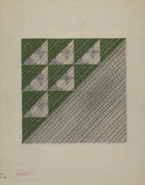 Quilt Block by Ada Barnes (American, active c. 1935), 16X12"(A3)Poster Print