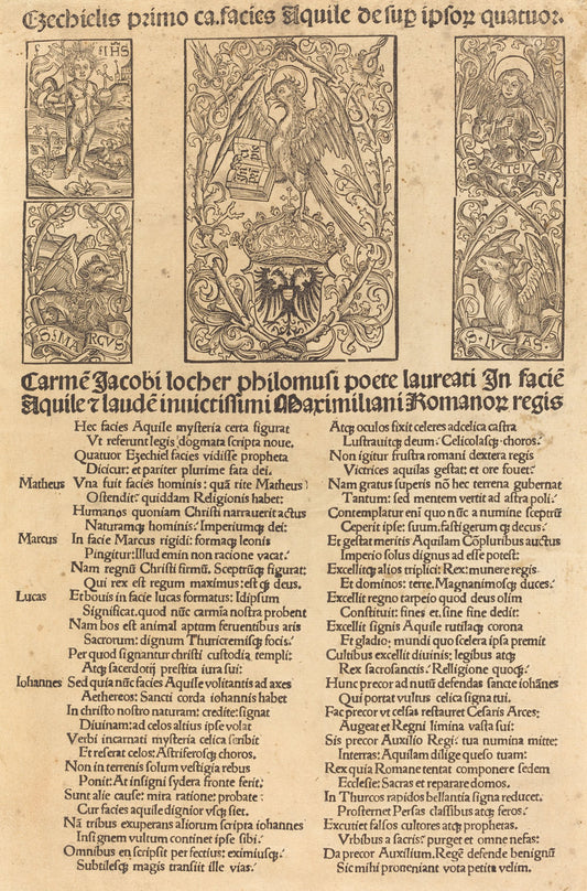 1497 by German 15th Century (Allegory of the Eagle and Emperor Maximilian I), 16X12"(A3)Poster Print