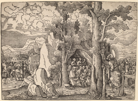 Saint John the Baptist Preaching by Frans Crabbe van Espleghem (Flemish, c. 1480 - 1552), 16X12"(A3)Poster Print