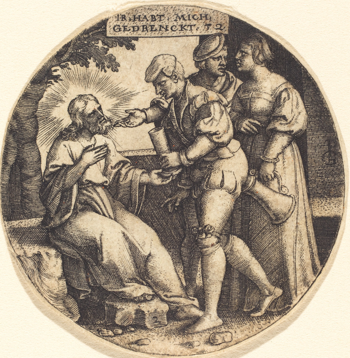 To Give Drink to the Thirsty by Georg Pencz (German, c. 1500 - 1550), 16X12"(A3)Poster Print
