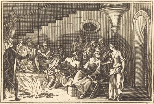 engraving by after Sébastien Le Clerc I (Peter Denying Christ), 16X12"(A3)Poster Print