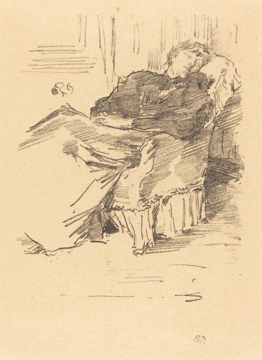 La Belle Dame endormie by James McNeill Whistler (American, 1834 - 1903), 16X12"(A3)Poster Print