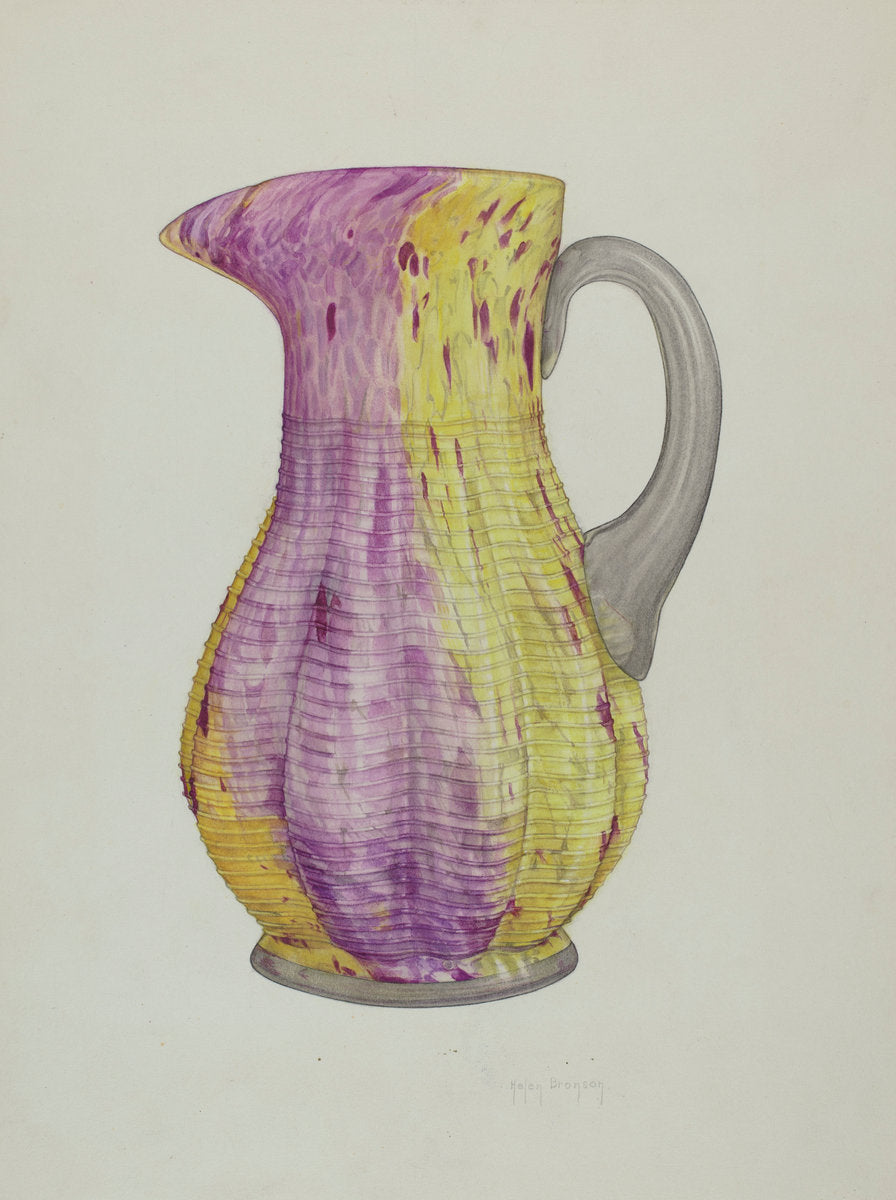 Glass Water Pitcher by Helen Bronson (American, active c. 1935), 16X12"(A3)Poster Print
