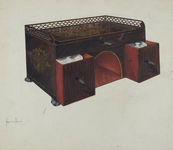 Toleware Ink Stand by H. Langden Brown (American, active c. 1935), 16X12"(A3)Poster Print