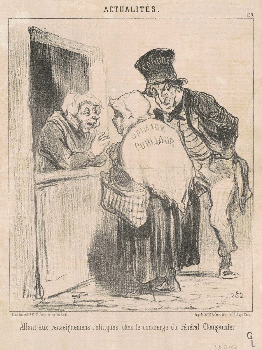 Allant aux renseignements politiques ... by Honoré Daumier (French, 1808 - 1879), 16X12"(A3)Poster Print