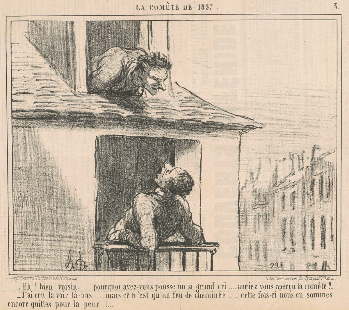 Eh! Bien, voisin ... pourquoi avez-vous poussé ... by Honoré Daumier (French, 1808 - 1879), 16X12"(A3)Poster Print