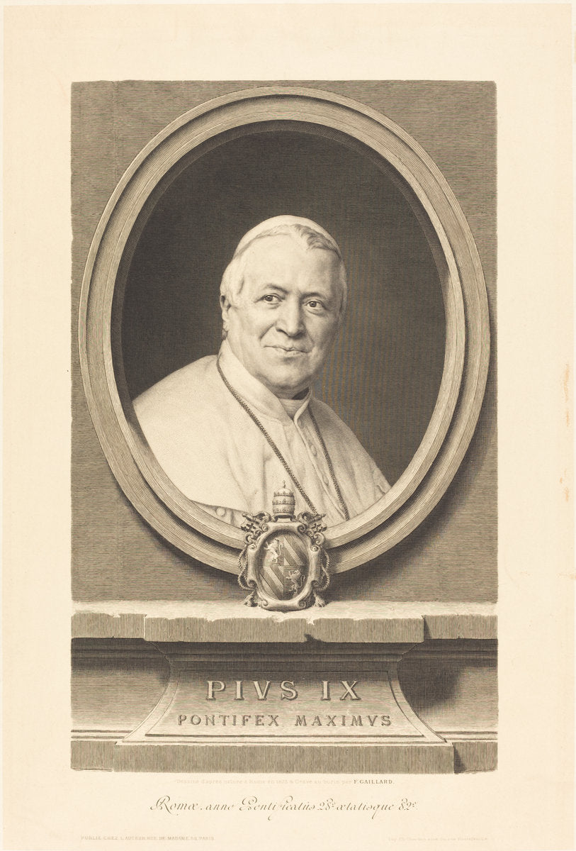 Pius IX by Ferdinand Gaillard (French, 1834 - 1887), 16X12"(A3)Poster Print