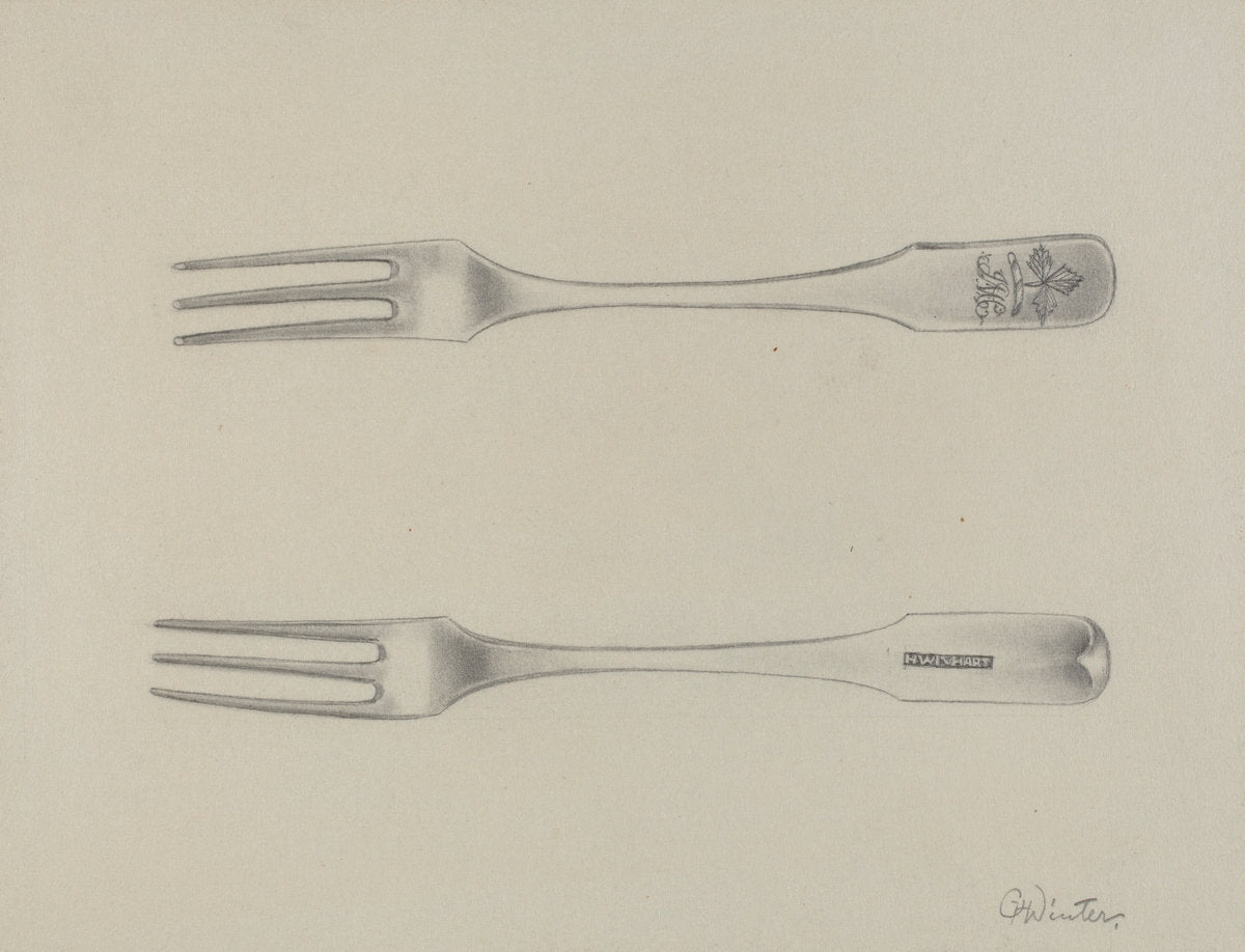 Silver Fork by Charlotte Winter (American, active c. 1935), 16X12"(A3)Poster Print