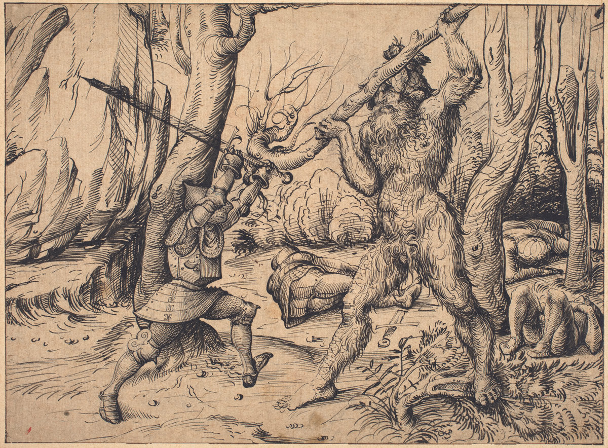 The Fight in the Forest by Hans Burgkmair I (German, 1473 - 1531), 16X12"(A3)Poster Print