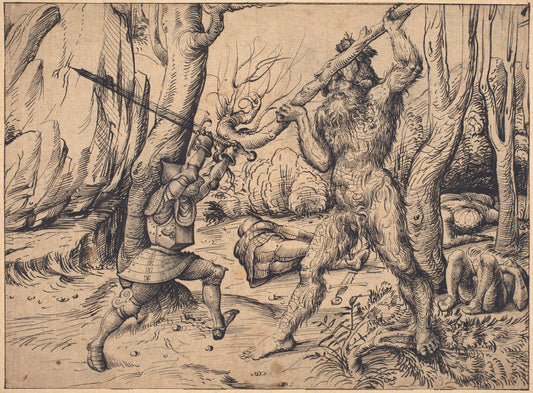 The Fight in the Forest by Hans Burgkmair I (German, 1473 - 1531), 16X12"(A3)Poster Print