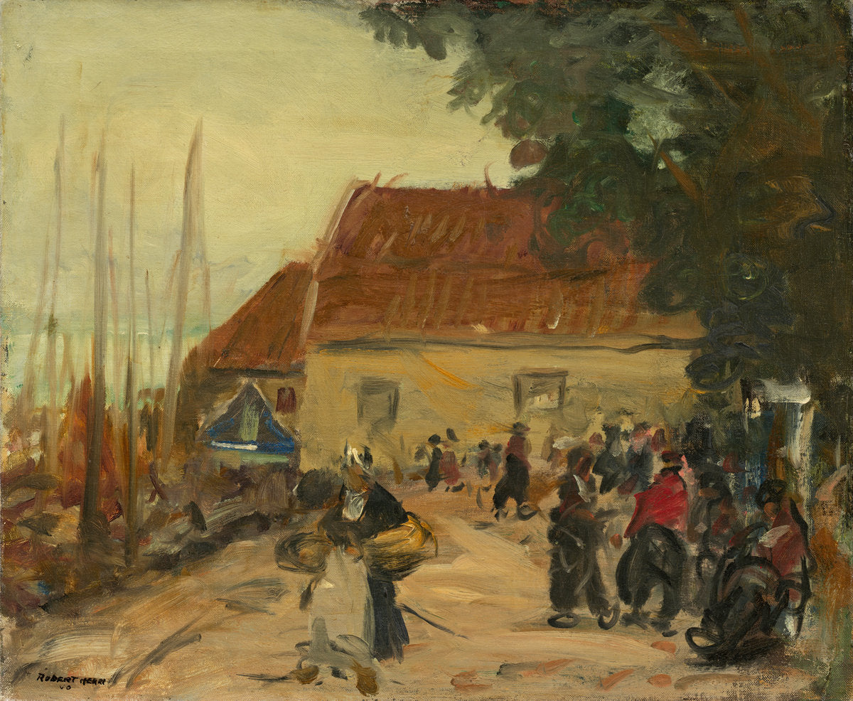 Volendam Street Scene by Robert Henri (American, 1865 - 1929), 16X12"(A3)Poster Print