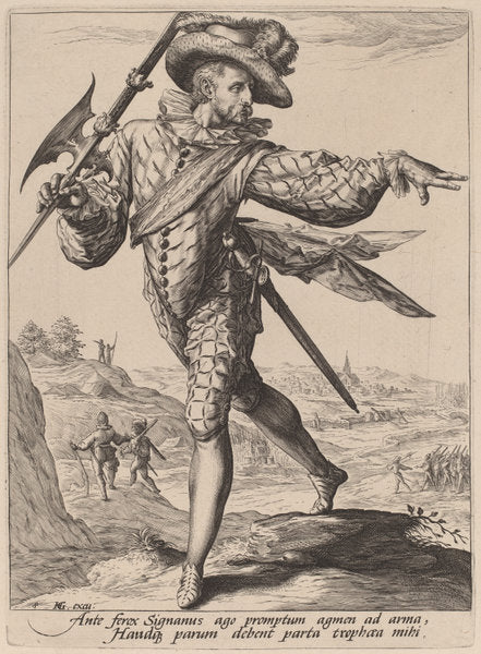 Sergeant by Jacques de Gheyn II after Hendrik Goltzius (Dutch, 1565 - 1629), 16X12"(A3)Poster Print