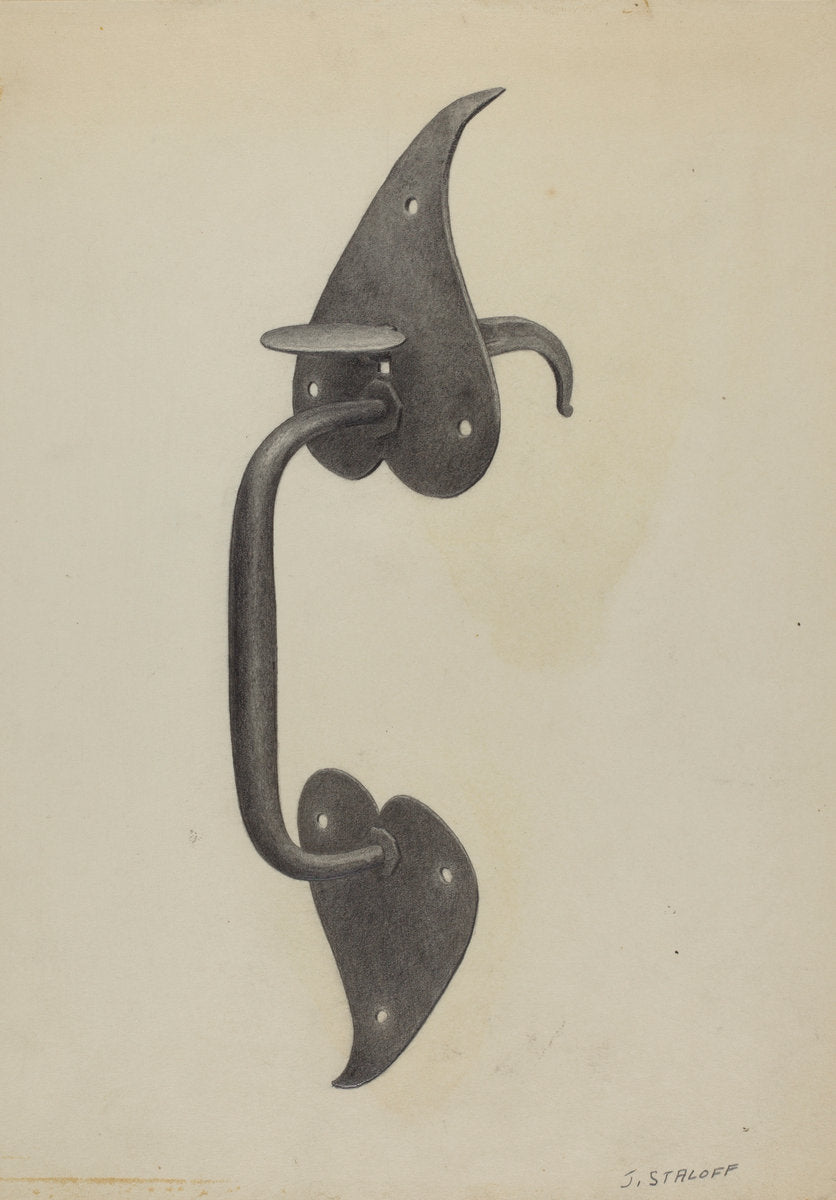Pa. German Door Handle by Jack Staloff (American, active c. 1935), 16X12"(A3)Poster Print
