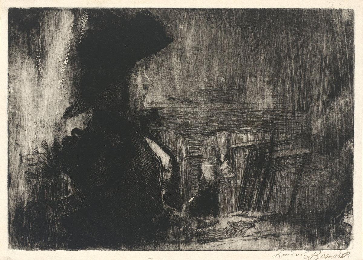 The Cup of Tea by Albert Besnard (French, 1849 - 1934), 16X12"(A3)Poster Print