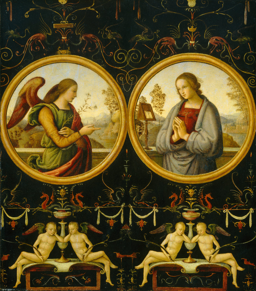 The Annunciation by Giannicola di Paolo (Italian, c. 1460 - 1544), 16X12"(A3)Poster Print
