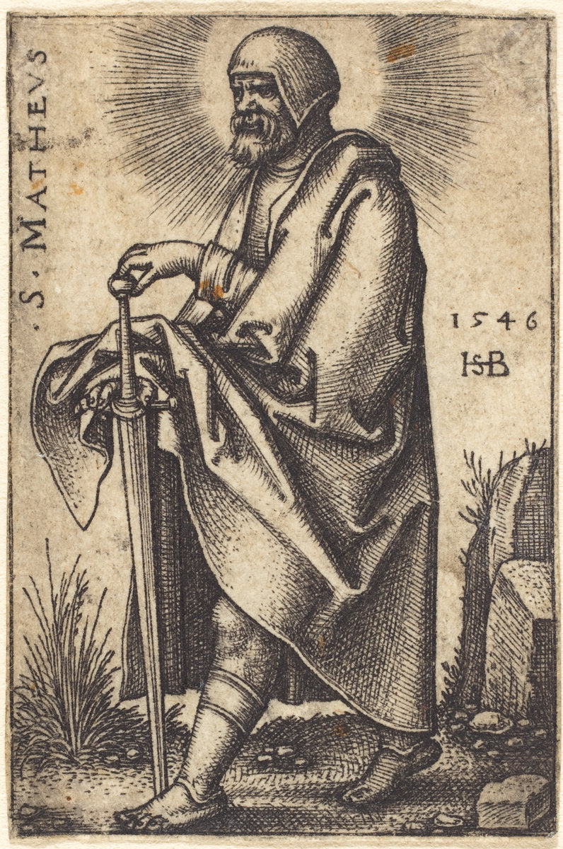 Matthew by Sebald Beham (German, 1500 - 1550), 16X12"(A3)Poster Print