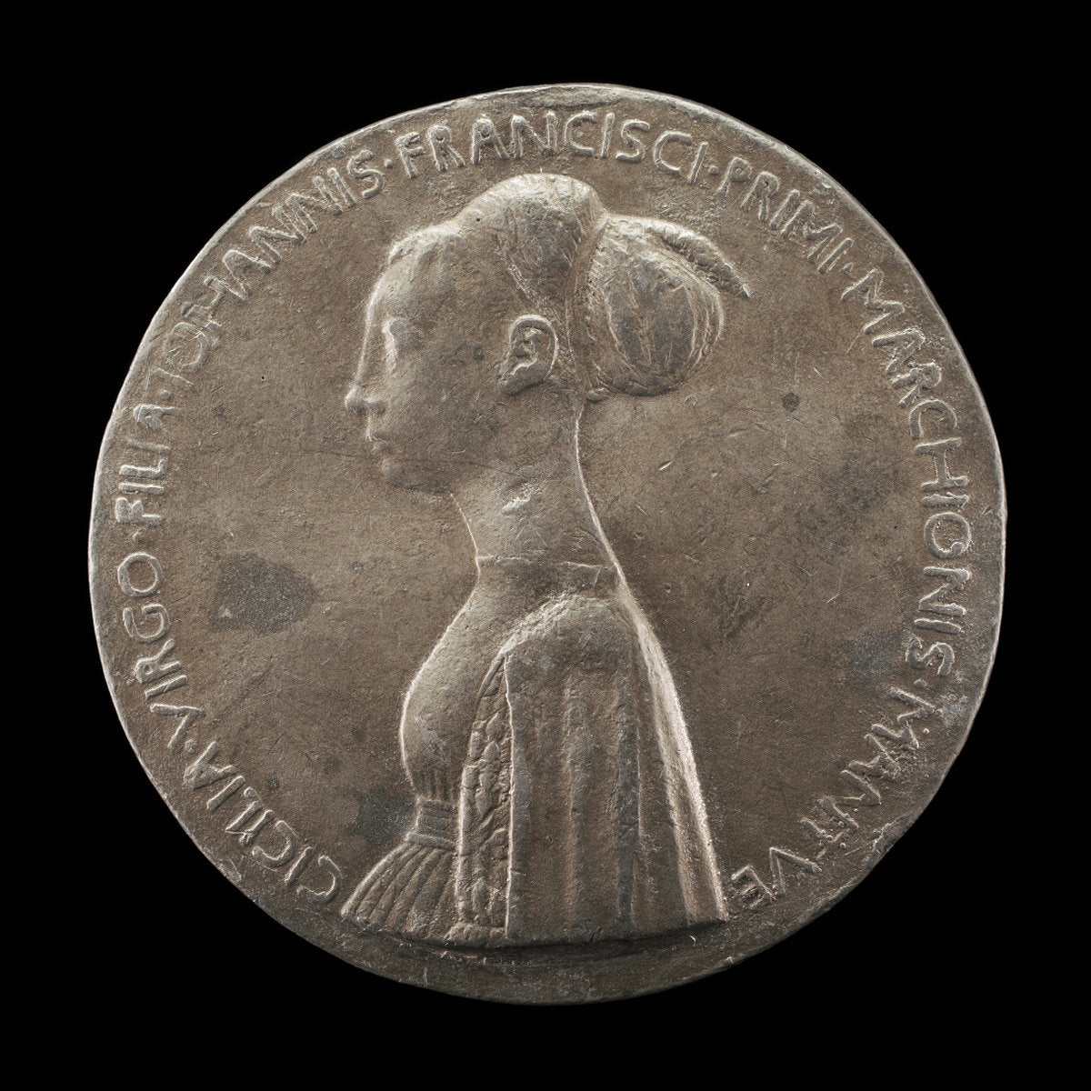 Cecilia Gonzaga, 1426-1451, daughter of Gianfrancesco I [obverse] by Pisanello (Veronese, c. 1395 - 1455), 16X12"(A3)Poster Print