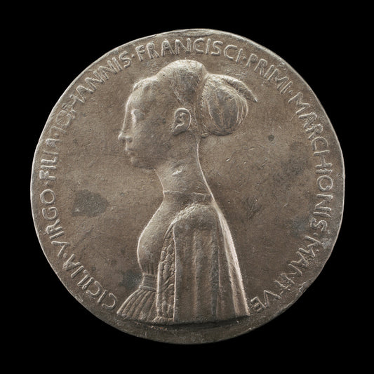 Cecilia Gonzaga, 1426-1451, daughter of Gianfrancesco I [obverse] by Pisanello (Veronese, c. 1395 - 1455), 16X12"(A3)Poster Print