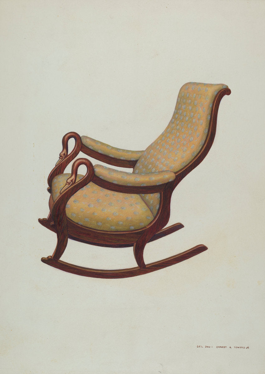 Rocking Chair by John R. Towers (American, active c. 1935), 16X12"(A3)Poster Print