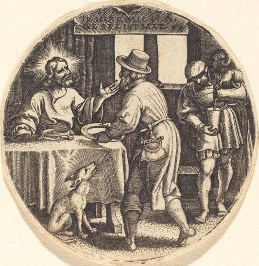 To Feed the Hungry by Georg Pencz (German, c. 1500 - 1550), 16X12"(A3)Poster Print