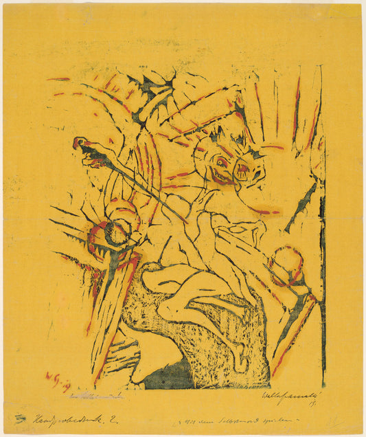 Mit dem Selbstmord Spielen (Playing with Suicide) by Walter Gramatté (German, 1897 - 1929), 16X12"(A3)Poster Print