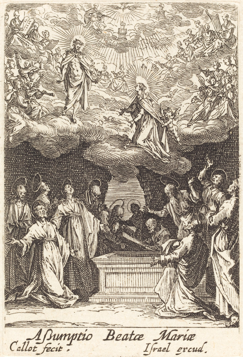 The Assumption of the Virgin by Jacques Callot (French, 1592 - 1635), 16X12"(A3)Poster Print
