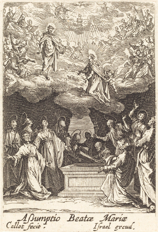 The Assumption of the Virgin by Jacques Callot (French, 1592 - 1635), 16X12"(A3)Poster Print