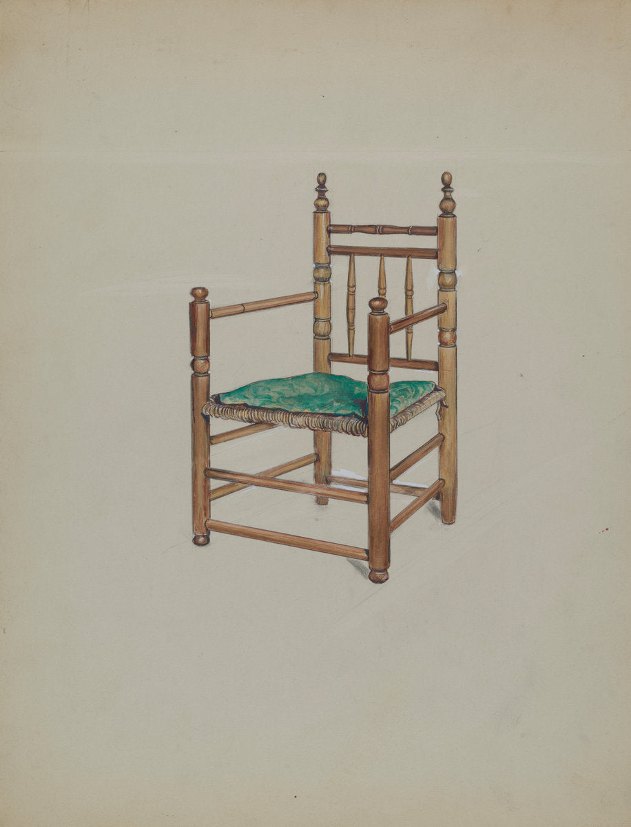 Carver Armchair by Charles Squires (American, active c. 1935), 16X12"(A3)Poster Print