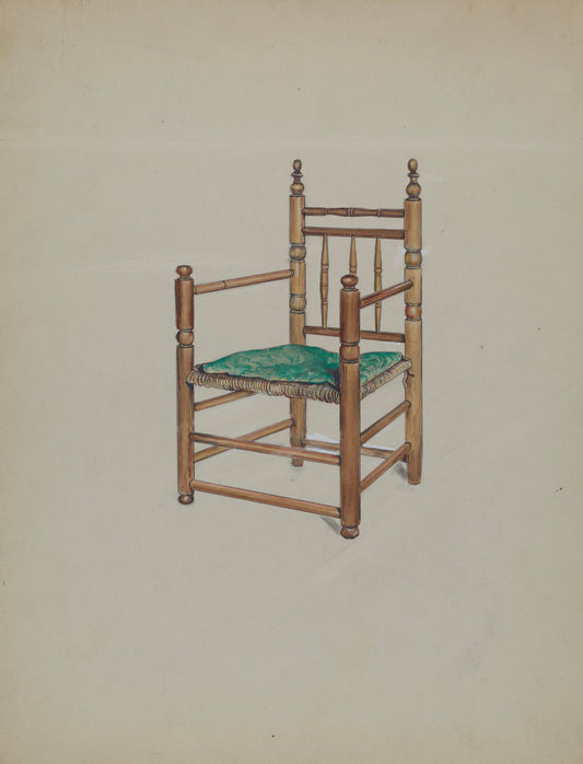 Carver Armchair by Charles Squires (American, active c. 1935), 16X12"(A3)Poster Print