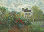 The Artist's Garden in Argenteuil (A Corner of the Garden with Dahlias) by Claude Monet (French, 1840 - 1926), 16X12"(A3)Poster Print