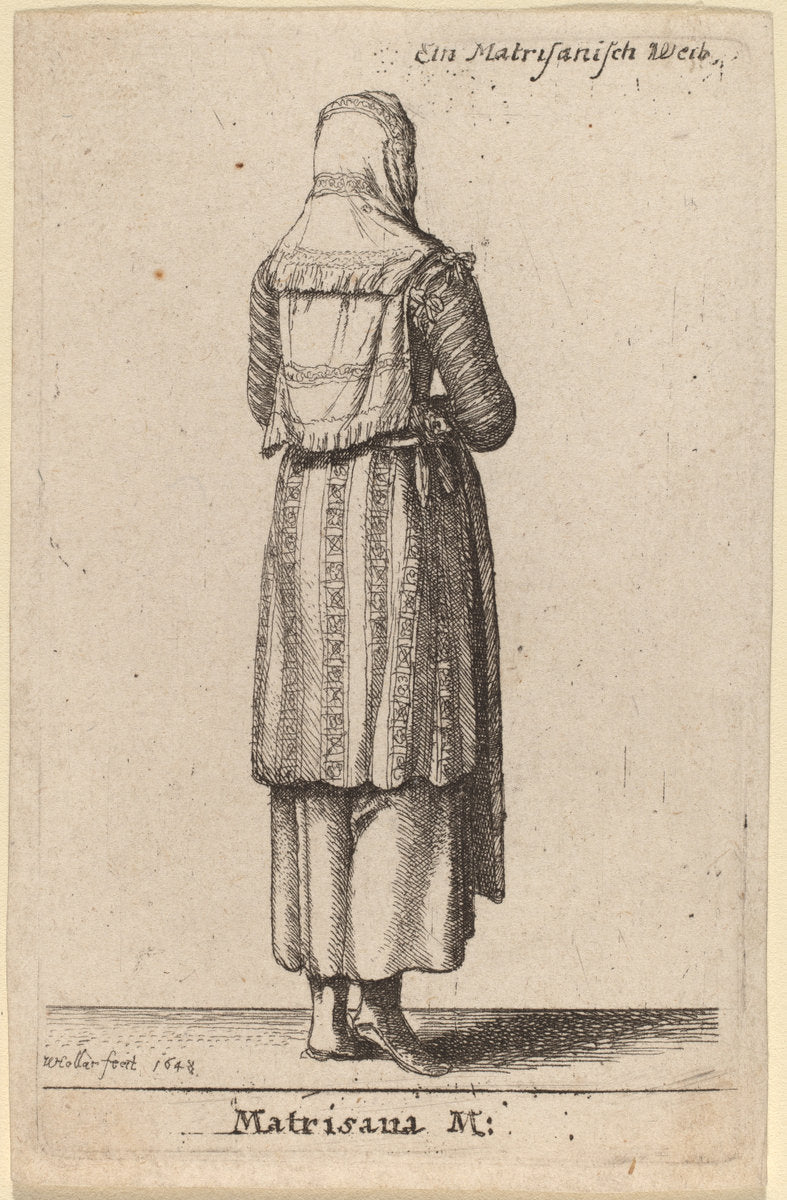 Matrisana M. by Wenceslaus Hollar (Bohemian, 1607 - 1677), 16X12"(A3)Poster Print