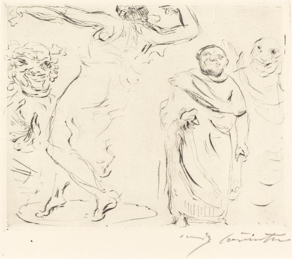 The Banquet of Trimalchio: pl.XI by Lovis Corinth (German, 1858 - 1925), 16X12"(A3)Poster Print