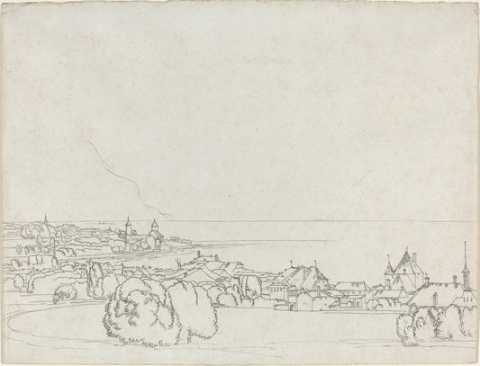 A View of Vevey with La Tour de Peilz in the Distance by Francis Towne (British, 1739 - 1816), 16X12"(A3)Poster Print