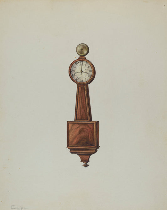 Wall Clock by Lawrence Phillips (American, active c. 1935), 16X12"(A3)Poster Print