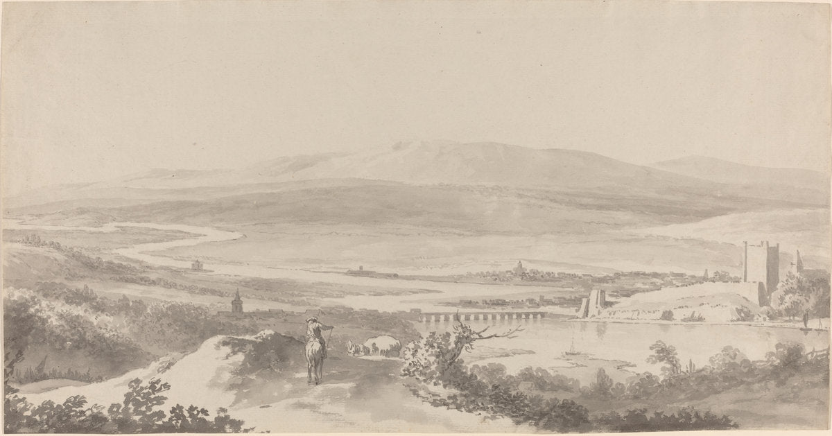 Panorama of the Danube near Grinzing by Martin von Molitor (Austrian, 1759 - 1812), 16X12"(A3)Poster Print