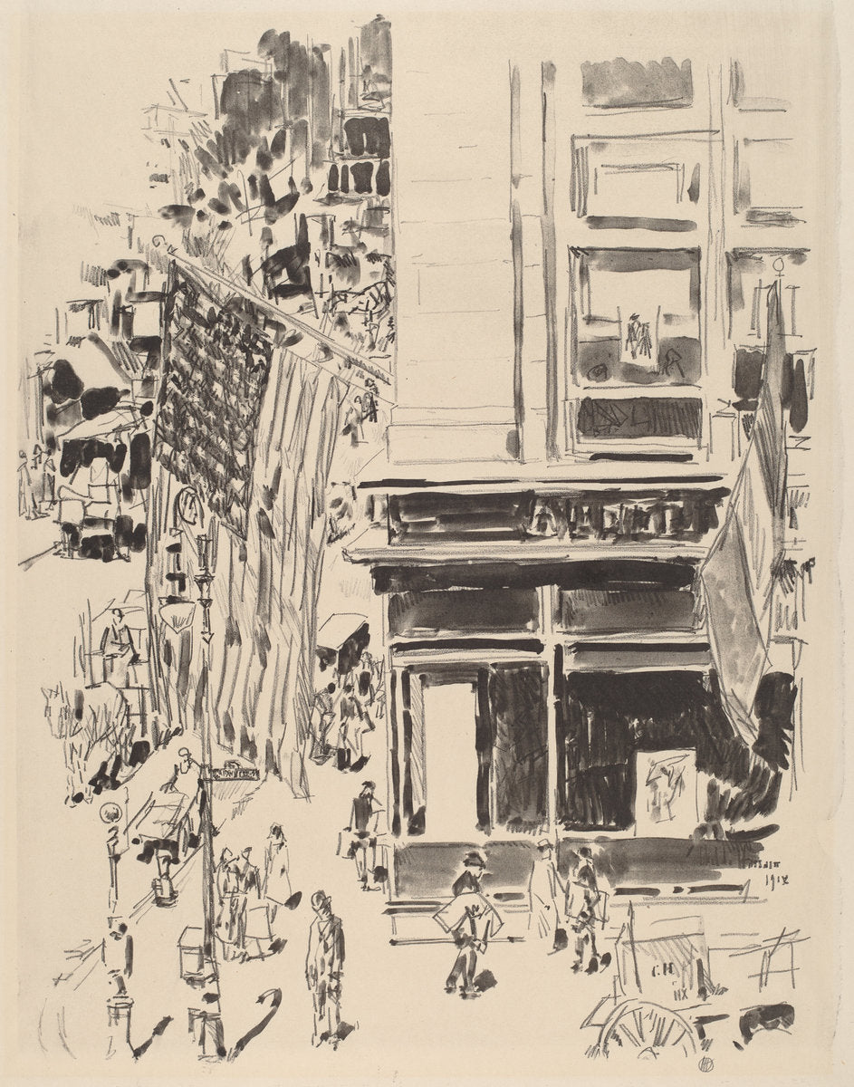 Lafayette Street by Childe Hassam (American, 1859 - 1935), 16X12"(A3)Poster Print